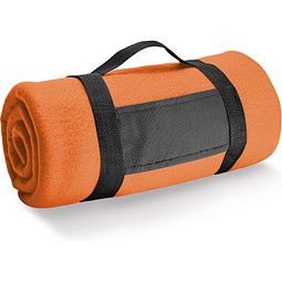 THORPE. Fleecedecke (180 g/m²) mit abnehmbarem Griff, Orange