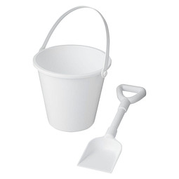 Tides recycelter Strandeimer und Spaten, weiss