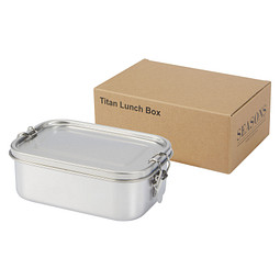 Titan Lunchbox aus recyceltem Edelstahl, silber