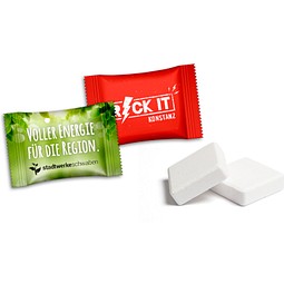 Traubenzuckerwürfel im Flowpack, 5 g, Zitrone, Folie weiß, inkl. Druck