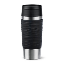 EMSA Travel Mug Classic Wave Isolierbecher, 360 ml, schwar