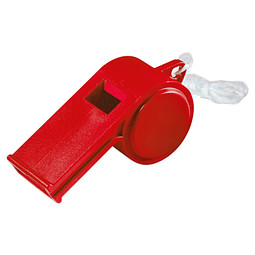 Trillerpfeife Sport mit Kordel, standard-rot