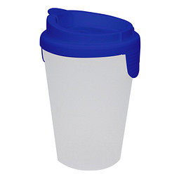 Trinkbecher Turin mit Deckel, 400 ml, standard-blau PP