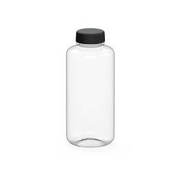 Trinkflasche Refresh, 1 l, RENEW, transparent/schwarz