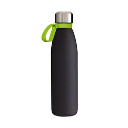 Trinkflasche RETUMBLER-myTOULON GLASS, schwarz, Ring hellgrün