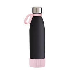 Trinkflasche RETUMBLER-myTOULON GLASS, schwarz/rosa/rosa