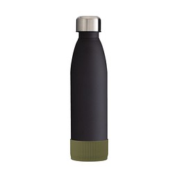 Trinkflasche RETUMBLER-myTOULON GLASS, schwarz, Sleeve dunkelgrün