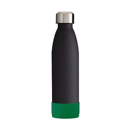 Trinkflasche RETUMBLER-myTOULON GLASS, schwarz, Sleeve grün