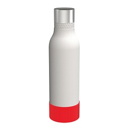 Trinkflasche RETUMBLER-myTOULON II 820, weiß, Sleeve rot