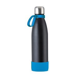 Trinkflasche RETUMBLER-myTOULON, schwarz/hellblau/hellblau