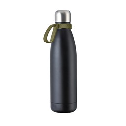 Trinkflasche RETUMBLER-myTOULON, schwarz, Ring dunkelgrün