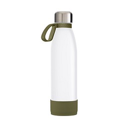Trinkflasche RETUMBLER-TOULON GLASS, weiß/dunkelgrün/dunkelgrün