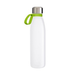 Trinkflasche RETUMBLER-TOULON GLASS, weiß, Ring hellgrün