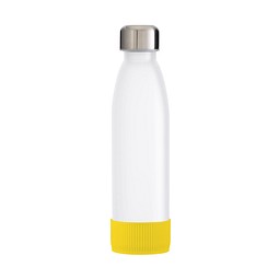 Trinkflasche RETUMBLER-TOULON GLASS, weiß, Sleeve gelb