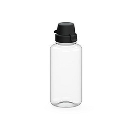 Trinkflasche School, 700 ml, RENEW, transparent/schwarz