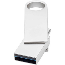 Typ C USB 3.0 Stick rund, silber, 128GB