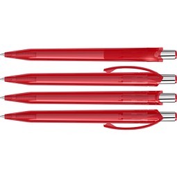 uma® BEAT transparent Druckkugelschreiber, rot