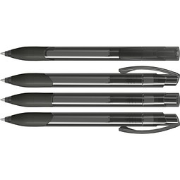 uma® OMEGA grip transparent Druckkugelschreiber, anthrazit