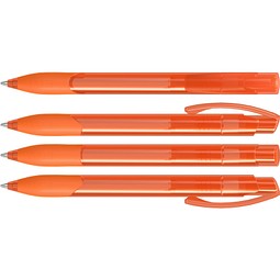 uma® OMEGA grip transparent Druckkugelschreiber, orange