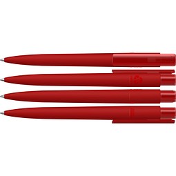 uma® RECYCLED PET PEN PRO K transparent GUM Druckkugelschreiber, rot