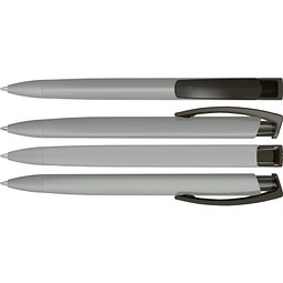 uma® TRINITY K transparent RECY Druckkugelschreiber, grau