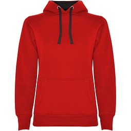 Urban Kapuzenpullover für Damen, rot/schwarz, XL