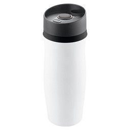 METMAXX® Vakuum-Thermobecher Metall, 400 ml, weiß/schwarz