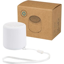 Velkis 3 W Bluetooth® Lautsprecher aus recyceltem Kunststoff, weiss