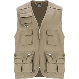Venera Arbeitsweste mit V-Ausschnitt und mehreren Taschen, 200 g/m2, dunkelsand, XL