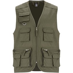 Venera Arbeitsweste mit V-Ausschnitt und mehreren Taschen, 200 g/m2, militärgrün, XL