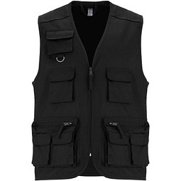 Venera Arbeitsweste mit V-Ausschnitt und mehreren Taschen, 200 g/m2, schwarz, S