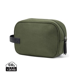 VINGA Marlow Kosmetiktasche aus RCS recyceltem Polyester, grün, schwarz