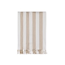 VINGA Ornos GRS Hamamtuch aus Baumwolle, beige, weiß