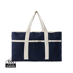 VINGA Volonne AWARE™ Strandtasche aus recyceltem Canvas, navy blau, off white