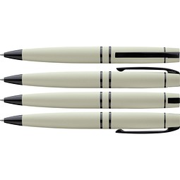 uma® Metall-Kugelschreiber VIP, blaue Mine, hellbeige-gummiert