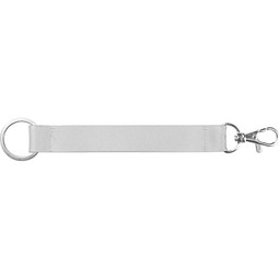 WALSALL. SET Lanyard SUBLIMATION Short II DUO (20 mm) aus recyceltem Polyester (100% rPET) mit Ø 32 mm Ring und 20 mm Schnappkarabiner, 301 - Weiß