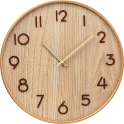 Wanduhr aus Holz, beige