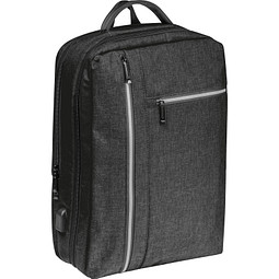 Wasserabweisender Rucksack aus Nylon, schwarz