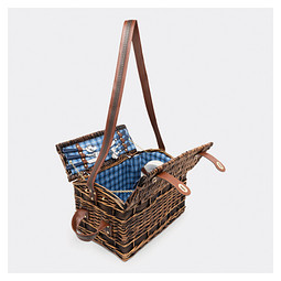 Weiden-Picknickkorb SUMMERTIME,blau