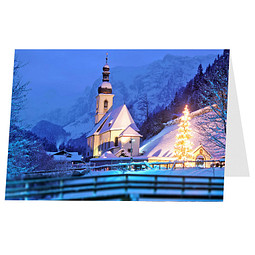 Grußkarte Weihnachten, Motiv Weihnachtsabend, ohne Innendruck