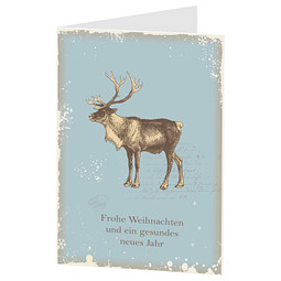 Grußkarte Weihnachten, Motiv Rentier, ohne Innendruck