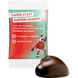 WEISS Lebkuchenherz, recyclingfähigem Papier weiß, inkl. Druck