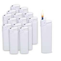 Werbe-Set: Nachfüllbare Piezo-Feuerzeuge, 400-tlg., weiß, inkl. Druck