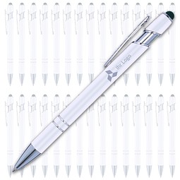 Werbe-Sparset LANCE® Touch-Kugelschreiber Wangerooge, blaue Mine, 90-tlg., inkl. Druck, weiß
