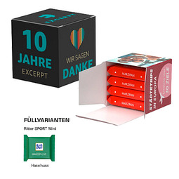 Werbewürfel, Ritter SPORT Mini Haselnuss, inkl. Druck