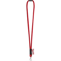 WISBECH. SET Lanyard TUBE Long (Ø 7 mm) mit 9 mm Schnappkarabiner und Ø 7 mm Sicherheitsverschluss, 302 - Rot