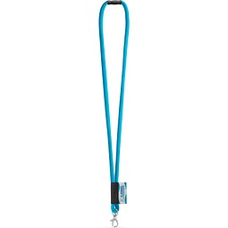 WISBECH. SET Lanyard TUBE Long (Ø 7 mm) mit 9 mm Schnappkarabiner und Ø 7 mm Sicherheitsverschluss, 304 - Hellblau