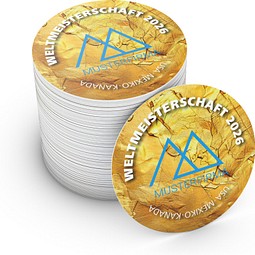 Geiger-Notes WM-Bierdeckel rund, Motiv Pokalgold, inkl. Druck