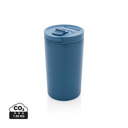 XD COLLECTION Doppelwandiger Vakuum-Becher aus RCS recyceltem SS, blau