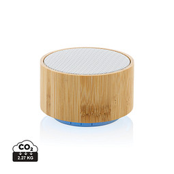 XD COLLECTION Kabelloser 3W-Lautsprecher aus RCS rKunststoff & Bambus, weiß